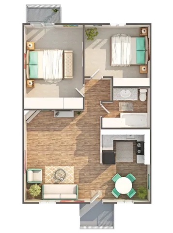 2 beds, 1 bath, 816 sqft, $1,819