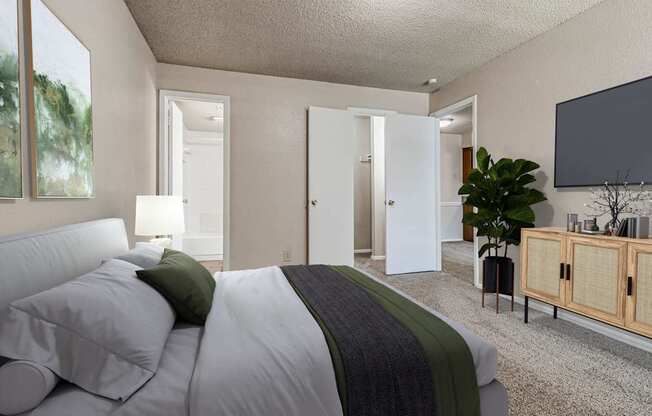 Bedroom with Plush Carpeting