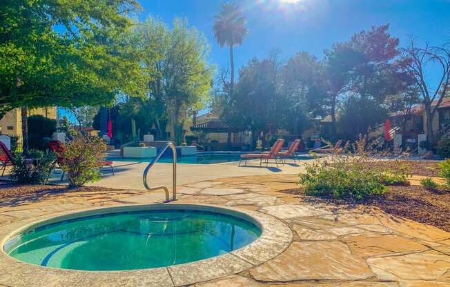 Jacuzzi spa at La Hacienda Apartments in Tucson, AZ!