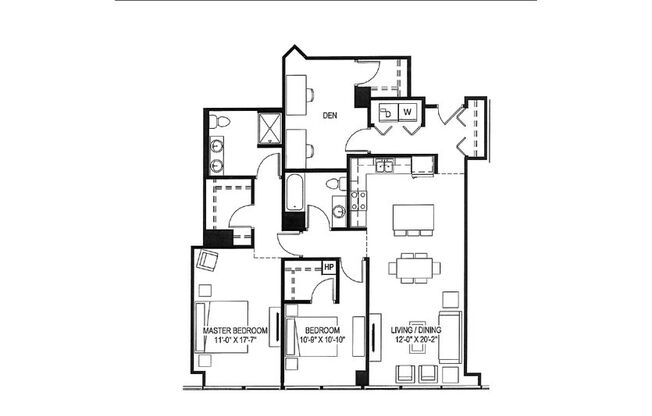 2 beds, 2 baths, 1,360 sqft, $2,198, Unit 412