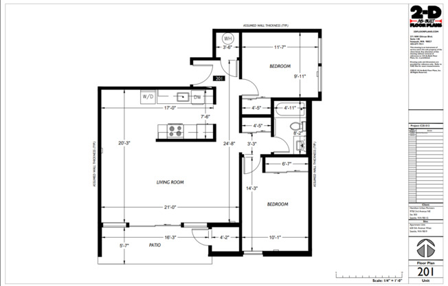 2 beds, 1 bath, 986 sqft, $2,700, Unit 301