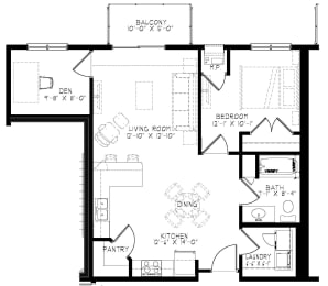 1 bed, 1 bath, 736 sqft, $1,896