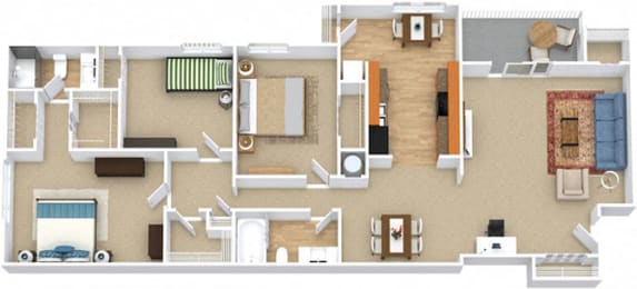 3 beds, 2 baths, 1,375 sqft, $2,342