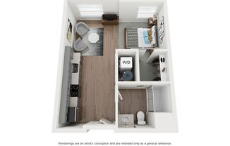 Studio, 1 bath, 590 sqft, $1,350