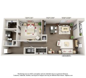 1 bed, 1 bath, 1,051 sqft, $1,833