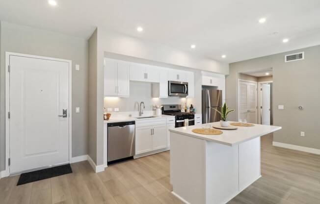kitchen interior with stainless steel kitchen appliances at Arrive Temecula