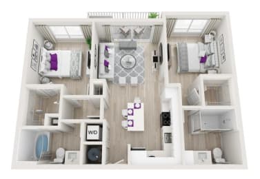 2 beds, 2 baths, 965 sqft, $2,767