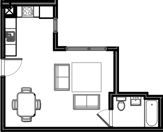 Studio, 1 bath, 370 sqft, $3,081, Unit 480 Potrero Ave, Unit 210