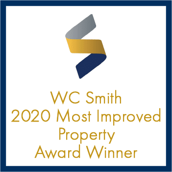 the logo for the 2020 most improved property award winner