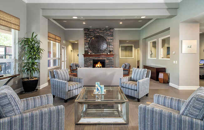 Stoneridge Clubhouse Interior Seating Area & Fireplace