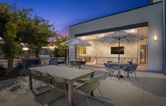 Outdoor Grilling Area at Twilight