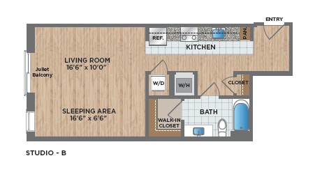 Studio, 1 bath, 642 sqft, $2,719