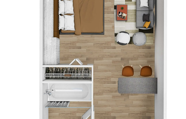 Studio, 1 bath, 288 sqft, $999