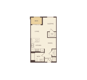 Studio, 1 bath, 650 sqft, $2,527