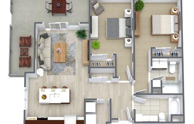 2 beds, 2 baths, 1,140 sqft, $2,395, Unit 102C