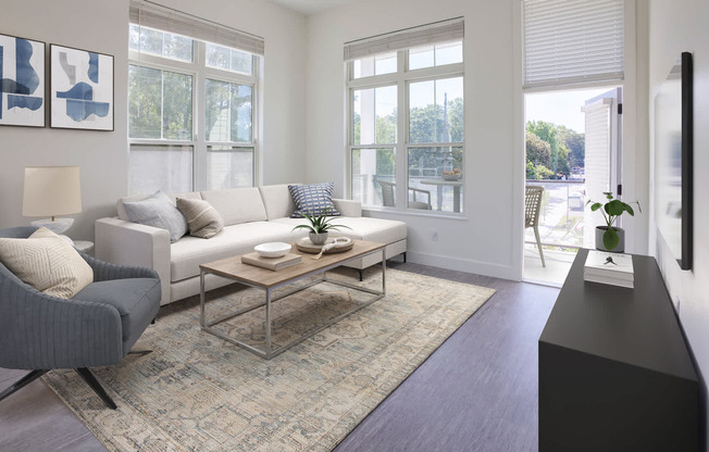 Living Room with Balcony and Hard Surface Flooring