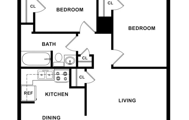 2 beds, 1 bath, 779 sqft, $850