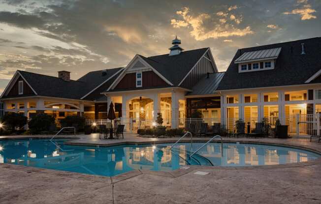 Pavillion Village Pool in Evening