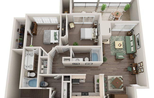 2 beds, 2 baths, 1,165 sqft, $2,062