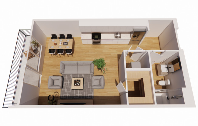 Studio, 1 bath, 584 sqft, $1,749, Unit 207