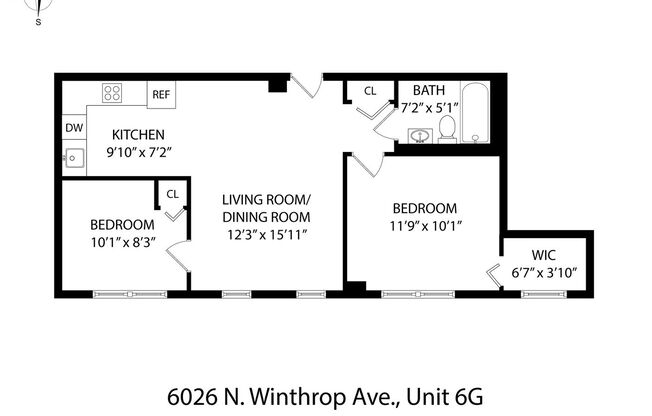 2 beds, 1 bath, 430 sqft, $2,175, Unit 6G