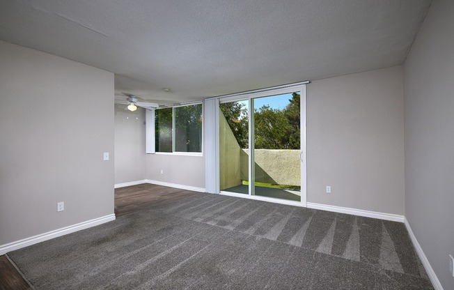 Two bedroom living, dining and balcony