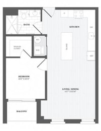 1 bed, 1 bath, 720 sqft, $3,134