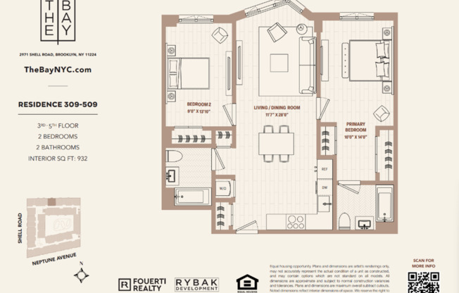 2 beds, 2 baths, $4,100, Unit APT. 509
