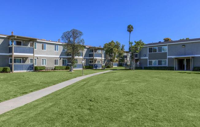 a large lawn in front of a house