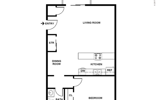 1 bed, 1 bath, 720 sqft, $2,020