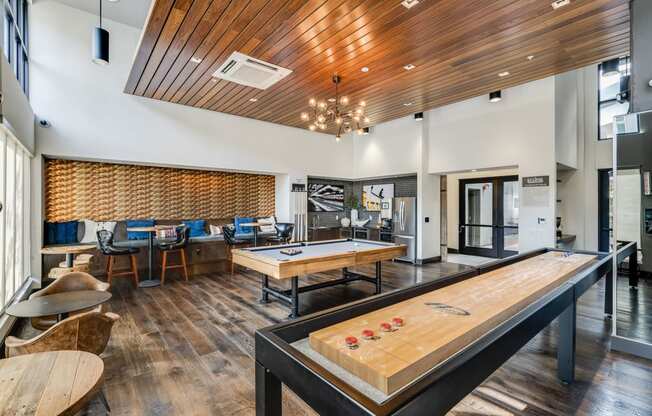 Recreation Room with Billiards Table and Shuffleboard at Dublin Station by Windsor, Dublin, California