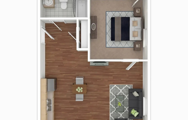 1 bed, 1 bath, 410 sqft, $1,076