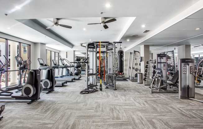 Newly renovated fitness center at The Monterey by Windsor, 3930 McKinney Avenue, TX