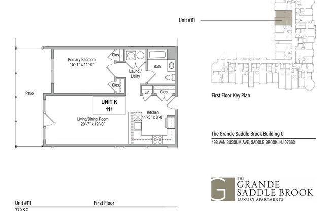 1 bed, 1 bath, 773 sqft, $2,595, Unit 111C