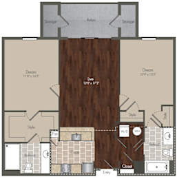 2 beds, 2 baths, 947 sqft, $1,454