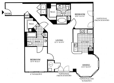 2 beds, 2 baths, 1,213 sqft, $4,733, Unit 309