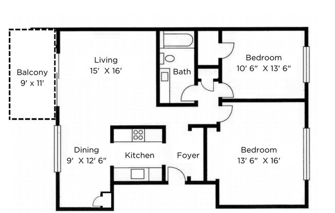 2 beds, 1 bath, 1,065 sqft, $1,995, Unit 3108-4