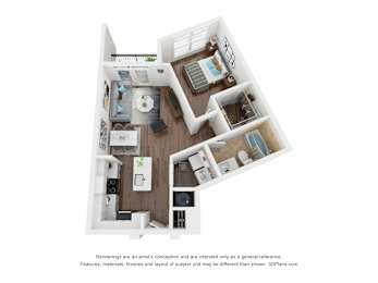 1 bed, 1 bath, 844 sqft, $1,510
