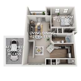 1 bed, 1 bath, 945 sqft, $1,590