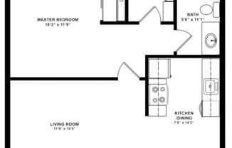 1 bed, 1 bath, 625 sqft, $1,295