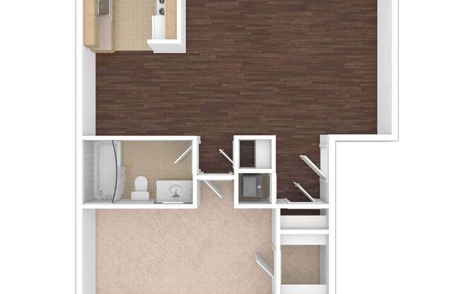 1 bed, 1 bath, 616 sqft, $1,038