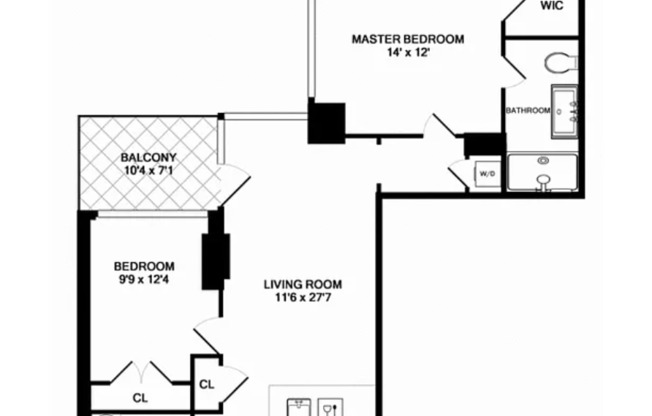2 beds, 2 baths, 1,024 sqft, $8,500, Unit 5U