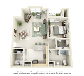 1 bed, 1 bath, 819 sqft, $1,752