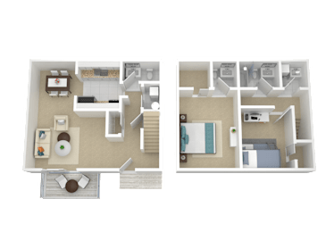 2 beds, 2 baths, 1,140 sqft, $1,380