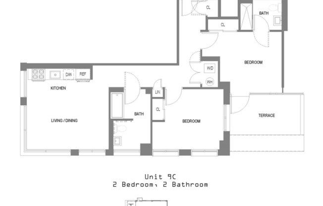 2 beds, 2 baths, $6,514, Unit 9C