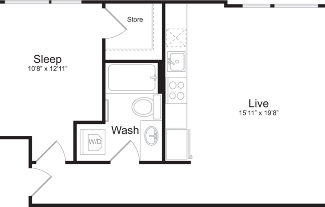 1 bed, 1 bath, 642 sqft, $2,600, Unit 701