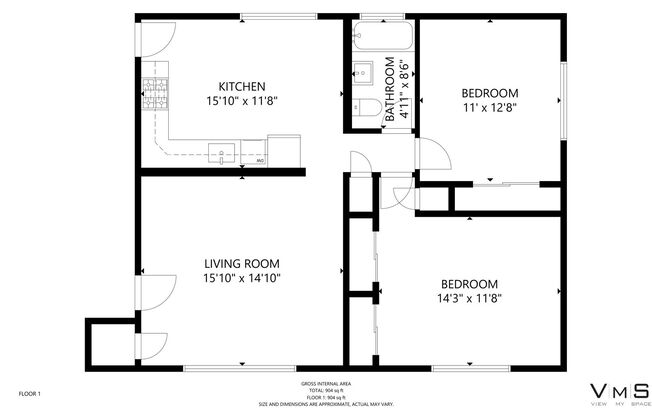 2 beds, 1 bath, 865 sqft, $1,500, Unit 11045-3B