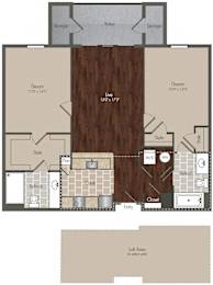 2 beds, 2 baths, 1,073 sqft, $1,994