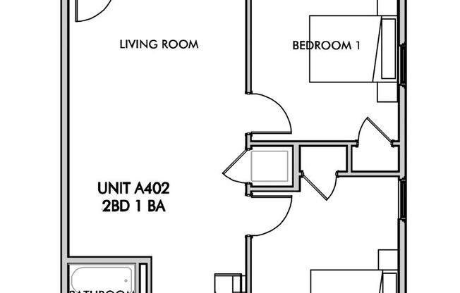 2 beds, 1 bath, 756 sqft, $1,799, Unit 1402