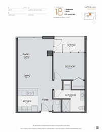 1 bed, 1 bath, 870 sqft, $2,140